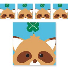 minhwashop 小型動物油畫5入, 浣熊臉(UDOFB0163), 1個