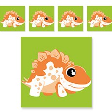 minhwashop 小型油畫恐龍5入 UDOFB0281, 劍龍, 1個