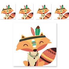 minhwashop 小油畫印度動物 5p UDOFB0262, 羽毛狐狸