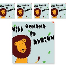 minhwashop 小型油畫動物5件組, 英文獅子(UDOFB016E), 1個