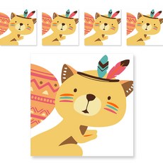 minhwashop 小型油畫 印地安動物 5入 UDOFB0265, 羽毛狗狗, 1個