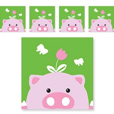 minhwashop 小型油畫動物5入, 豬臉(UDOFB0161), 1個