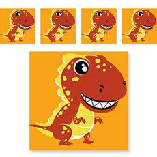 minhwashop 小油畫恐龍 5p UDOFB0283, 暴龍