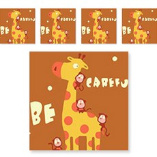 minhwashop 小型油畫 動物 5入, 英文 長頸鹿(UDOFB0169), 1個