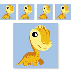 minhwashop 小型油畫恐龍 5入 UDOFB0282, 腕龍, 1個