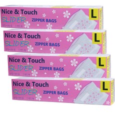 Nice&Touch 花朵特別版易拉滑軌夾鏈袋, 4個, 大(L), 15入