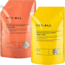 MED ALL RCP強健髮根頭皮淨化洗髮精大容量補充包 木質香 1600ml+清新柑橘香 1600ml, 1套