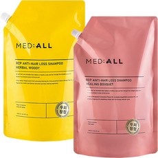 MED ALL RCP強健髮根頭皮淨化洗髮精大容量補充包 療癒花束香 1600ml+木質香 1600ml, 1套