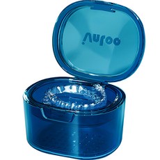 full of fun 便攜式透明假牙保管盒, 1個, 藍色