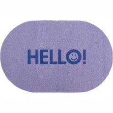 My Daily HELLO 簡約橢圓形字母地墊, 紫色