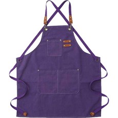 IAMPANDA 丹寧咖啡師防水圍裙, 紫色, 1個