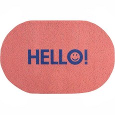 마이데일리 HELLO 심플 타원형 레터링 발매트, 핑크