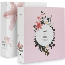 故事相簿 花朵相簿 留白黏貼式, 粉紅色, 50張