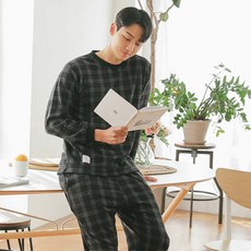 글램공감 브라우니 남성용 긴팔 투피스 상하의 잠옷 세트