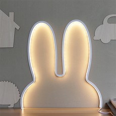 Living 943 LED 兔子房間小夜燈, 白色的