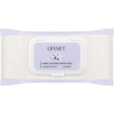 LIFENET 柔軟烘衣片 潔淨棉花香, 80張, 1個