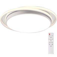 WONHA 線條圓形吸頂燈 LED 75W 變色 + 遙控器套組, 白色
