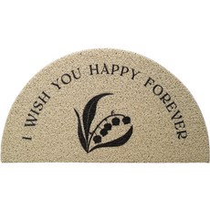 Kindmyzzoo My Daily 復古風字母印花玄關臥室地墊, 半圓形