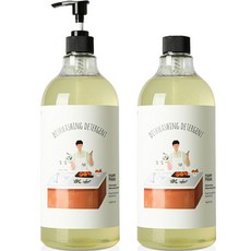 SHINE makers 安心清洗洗碗精 迷迭香&廣藿香 原裝 1L+補充裝 1L套組, 1套