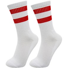 條紋狂野運動襪, 紅色, 1個