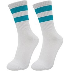 條紋狂野運動襪, 天藍色, 1個