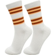 條紋狂野運動襪, 黃棕色, 1個