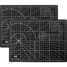 DADA 雙面桌上切割墊 A4 2入, 黑色