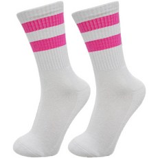 條紋狂野運動襪, 粉紅色, 1個