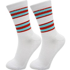 條紋狂野運動襪, 紅天藍色, 1個