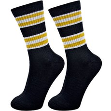 條紋狂野運動襪, 黑黃色, 1個