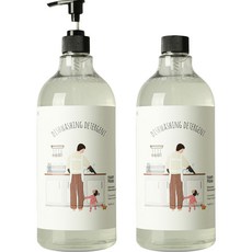 SHINE makers 安心清洗洗碗精 無香 原裝 1L+補充裝 1L套組, 1套
