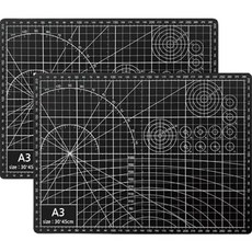 DADA 雙面桌面切割墊 A3 2入, 黑色