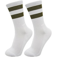 條紋狂野運動襪, 軍綠色, 1個