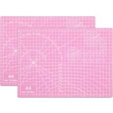 DADA 雙面桌上切割墊 A4 2入, 粉紅色