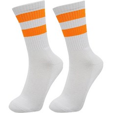 條紋狂野運動襪, 橘色, 1個