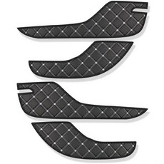 GMZ MOTORS 安全防刮絎縫皮革車門保護套組, 白色, 現代, Sonata DN8