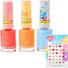 果凍勺子護理熊玩彩美甲3款+美甲貼套組, 1套