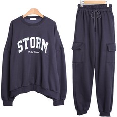 Planday 女式 Storm Overfit 運動衫 + 工裝慢跑褲套裝
