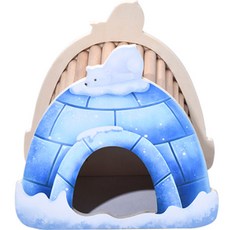 YEE 햄스터 북극시리즈 이글루계단 놀이터 하우스, 블루, 1개