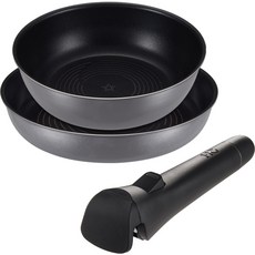 HAPPYCALL 免持感應 Libra IH 煎鍋 3 件套, 炭灰色, 煎鍋 26 公分 + 皇家鍋 24 公分 + 可拆卸手柄