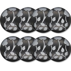 高級水鑽開襟衫大衣鈕扣 15mm, 8個, 花朵2(黑色)