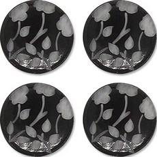 高級水鑽開襟衫外套鈕扣 30mm, 花朵3(黑色), 4個