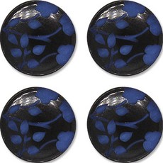 高級水鑽開襟衫外套鈕扣 30mm, 花朵3(藍色), 4個