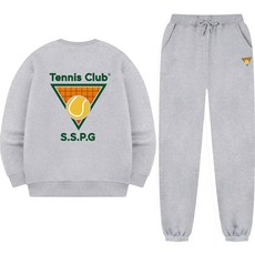 쏘핑 남성용 테니스볼 맨투맨 조거 밴딩 팬츠 세트 HUF_0004