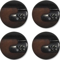 高級水鑽開襟衫大衣鈕扣 25mm, 寶石1(棕色), 4個