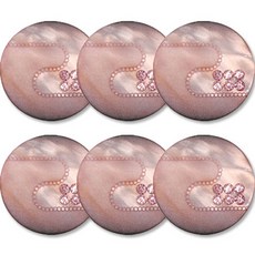 高級水鑽開襟衫大衣鈕扣 15mm, 6個, 寶石1(印度粉)