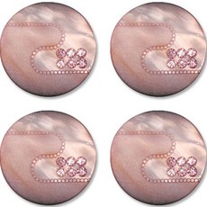 高級水鑽開襟衫外套鈕扣 30mm, 寶石1(印度粉), 4個
