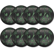 高級水鑽開襟衫大衣鈕扣 15mm, 8個, 花朵2(綠色)