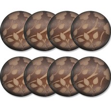 高級方晶鋯石開襟衫外套鈕扣 18mm, 8個, 花朵2(棕色)