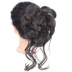 HiYuni 可愛丸子頭抓夾式髮片, 棕黑色, 1個